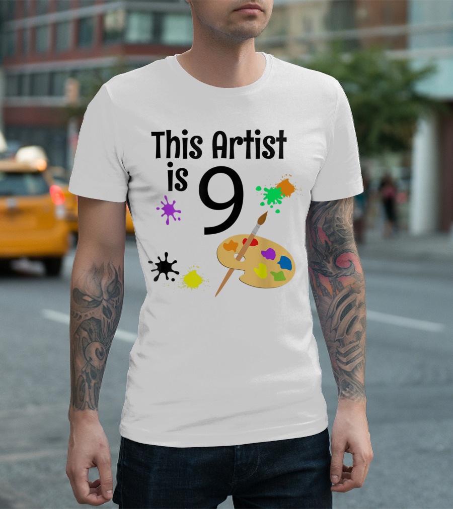 This Artist Is 9 Year Old Painting Birthday Party T-Shirt