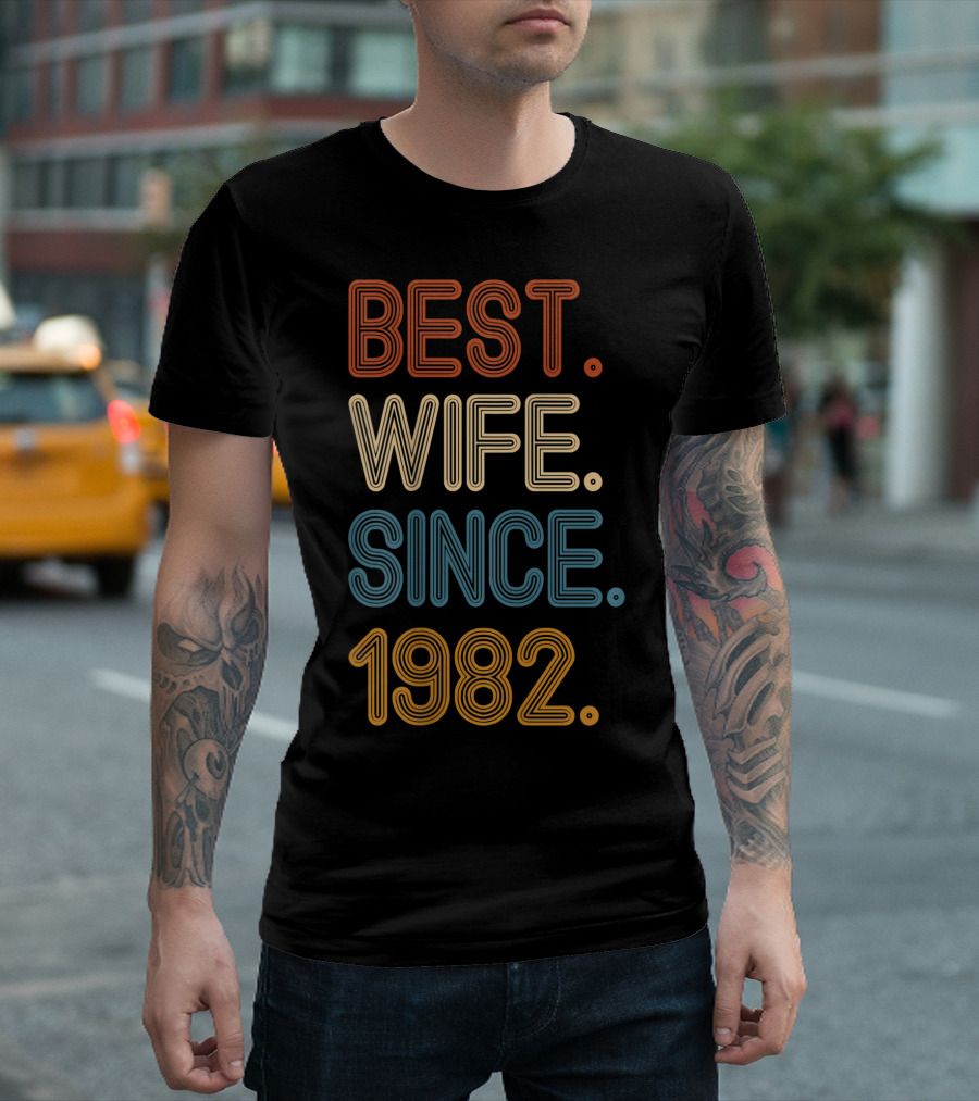 38th Wedding Anniversary Best Wife Since 1982 T-Shirt