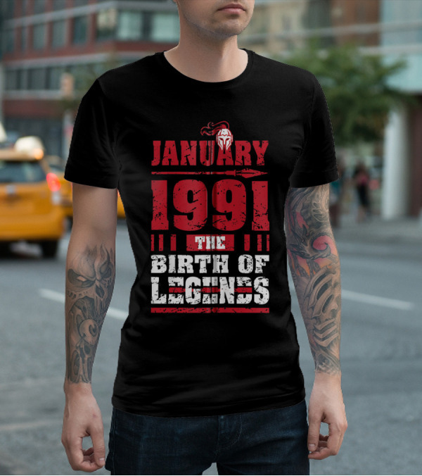 January 1991 The Birth Of Legends Helmet Emblem T-Shirt