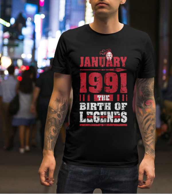 January 1991 The Birth Of Legends Helmet Emblem T-Shirt