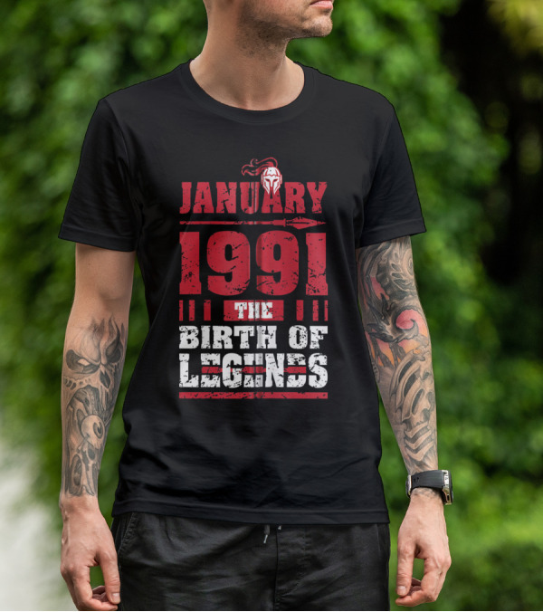 January 1991 The Birth Of Legends Helmet Emblem T-Shirt