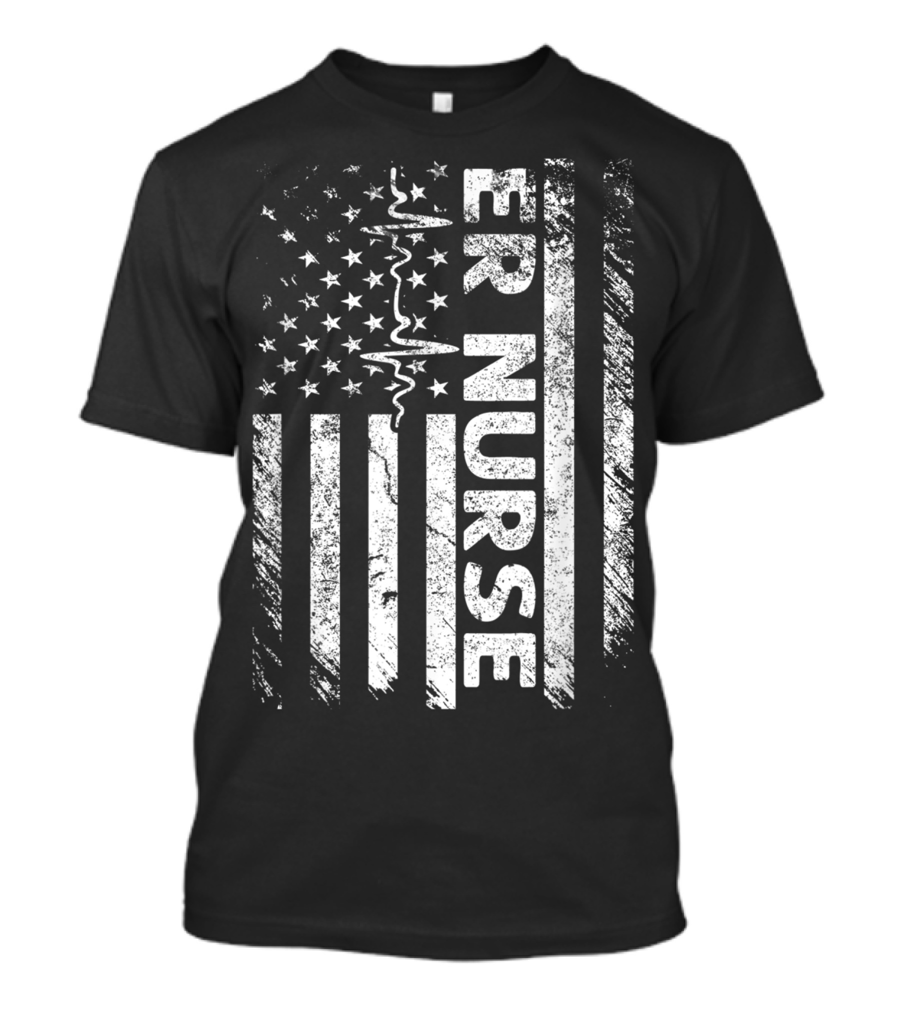 ER Nurse Distressed Flag Emergency T-Shirt