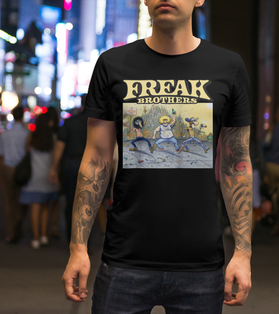 Freak Brothers Lucky Protest Day In The City T-Shirt
