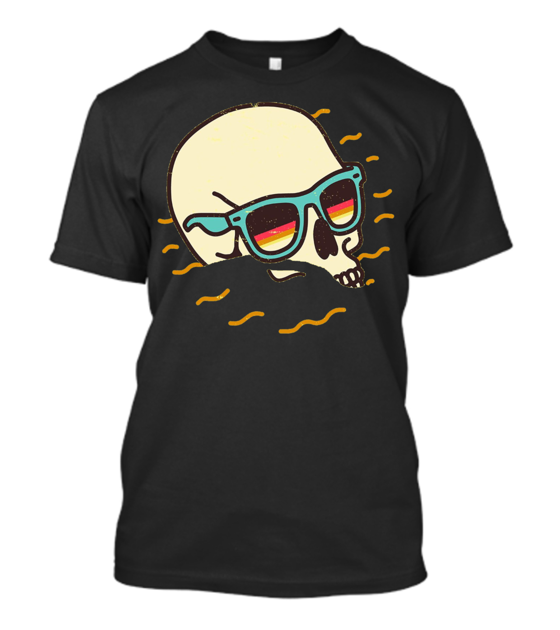 Retro Skull With Sunglasses And Beach Lover Vibes T-Shirt