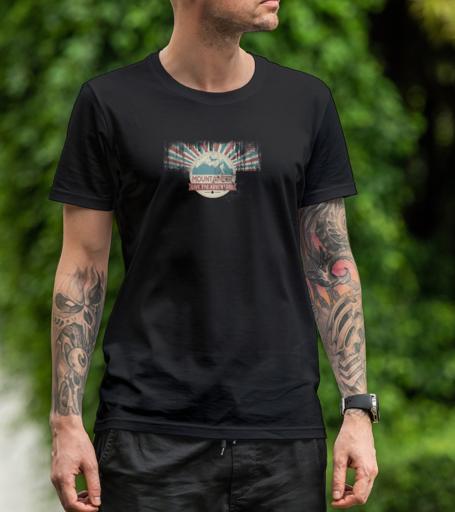 Mountaineer Live The Adventure Retro Hiking T-Shirt