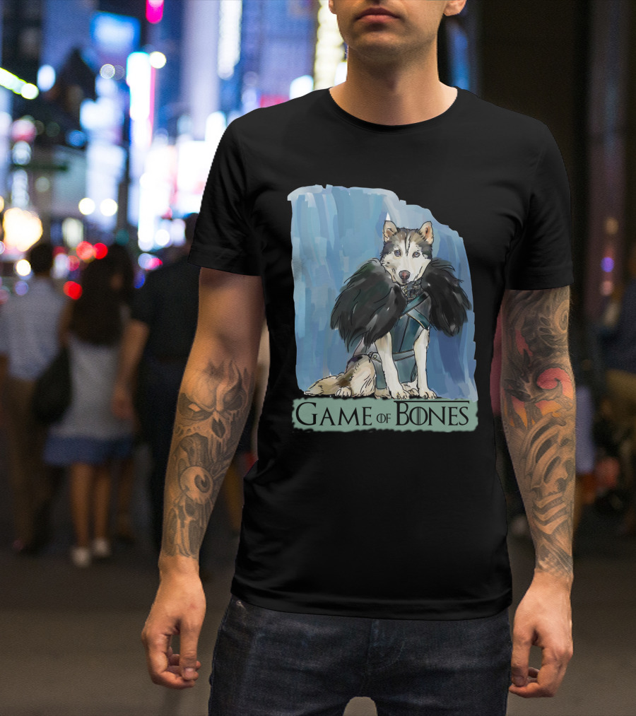 Game Of Bones Husky As Jon Snow T-Shirt