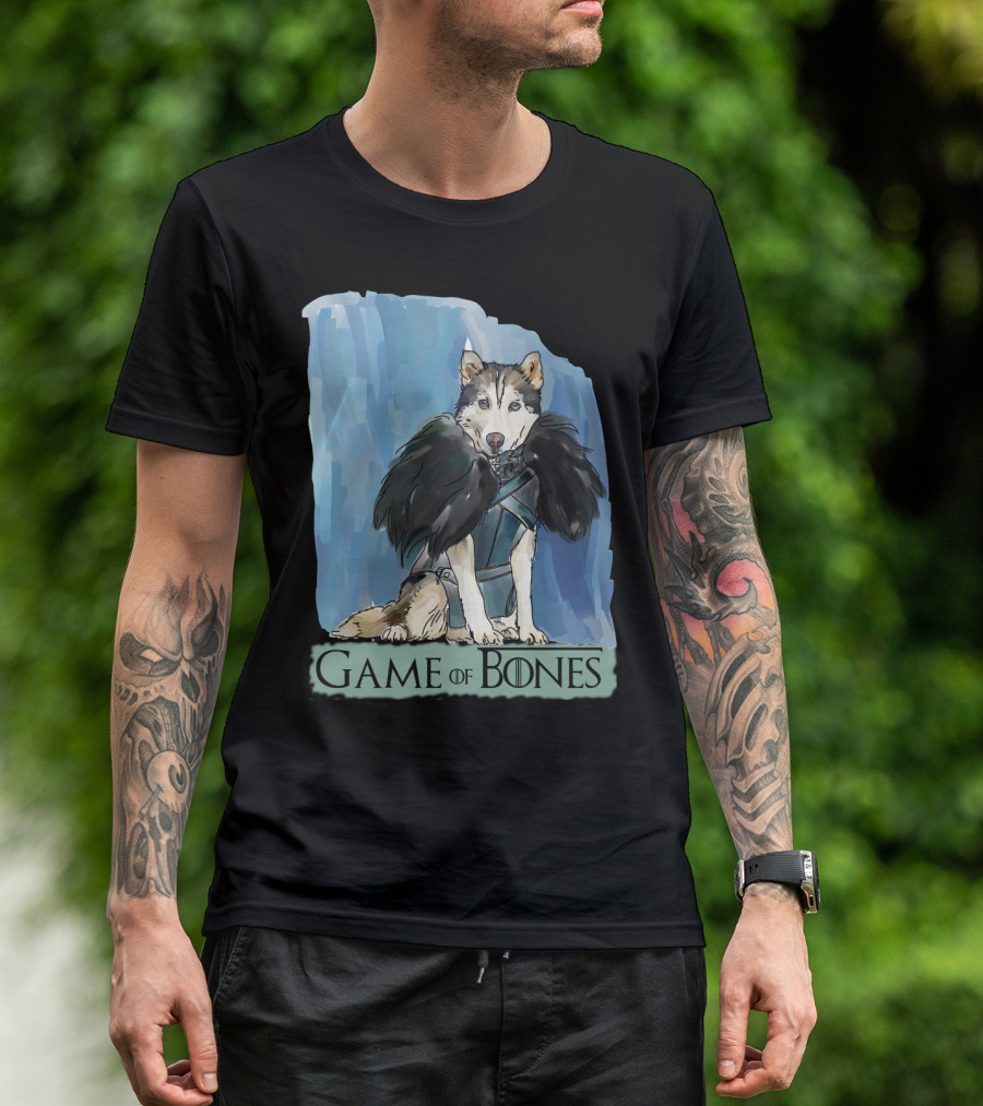 Game Of Bones Husky As Jon Snow T-Shirt