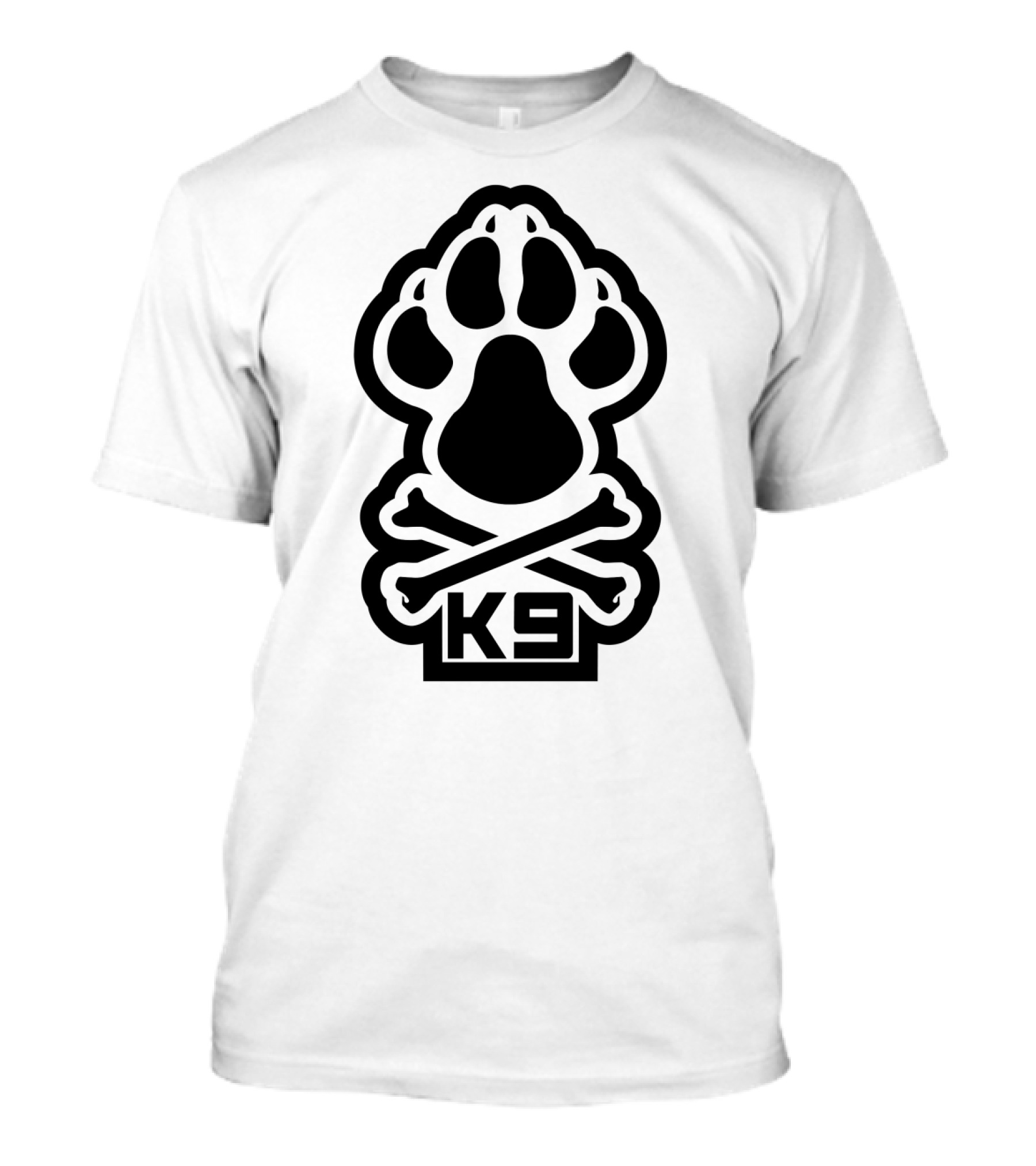 K9 Dog Paw Crossbones Symbol With Bold Typography T-Shirt