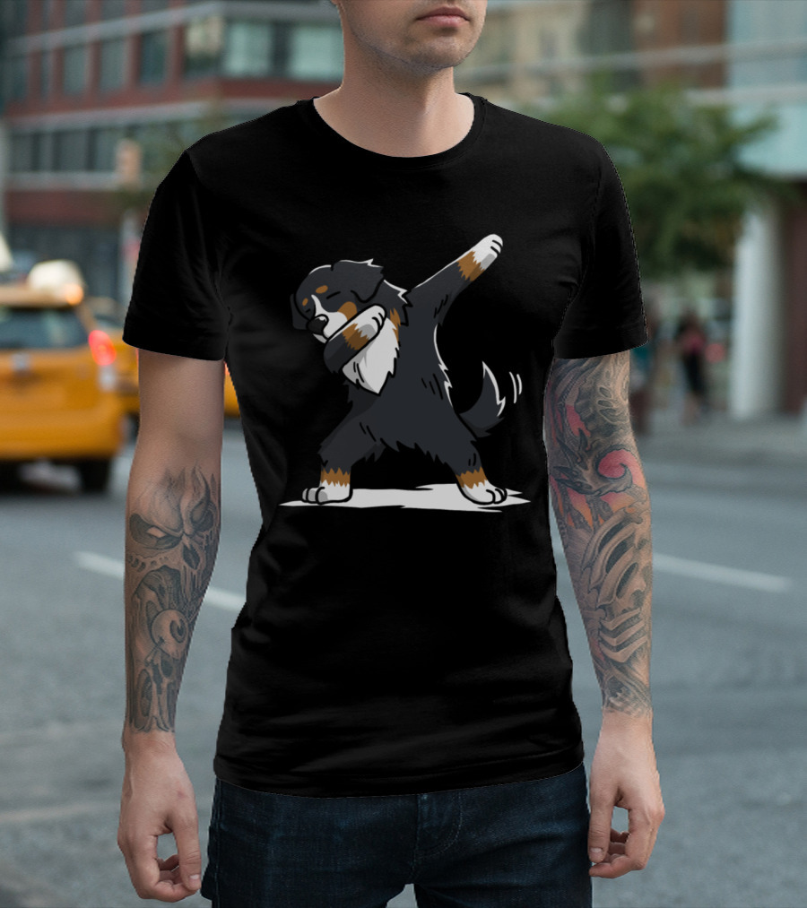 Bernese Mountain Dog Performing Dab Dance Fun T-Shirt