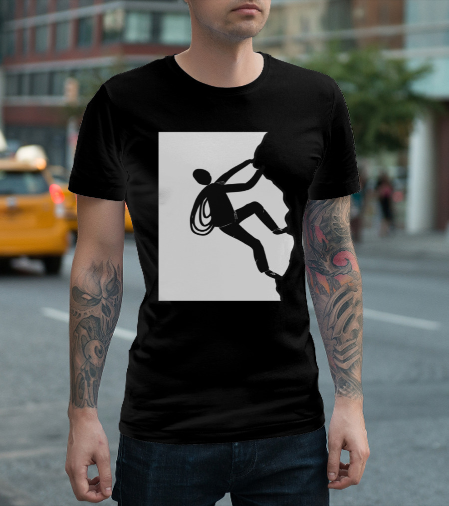 Climber Ascending Rock Face Adventure Climbing Mountain T-Shirt
