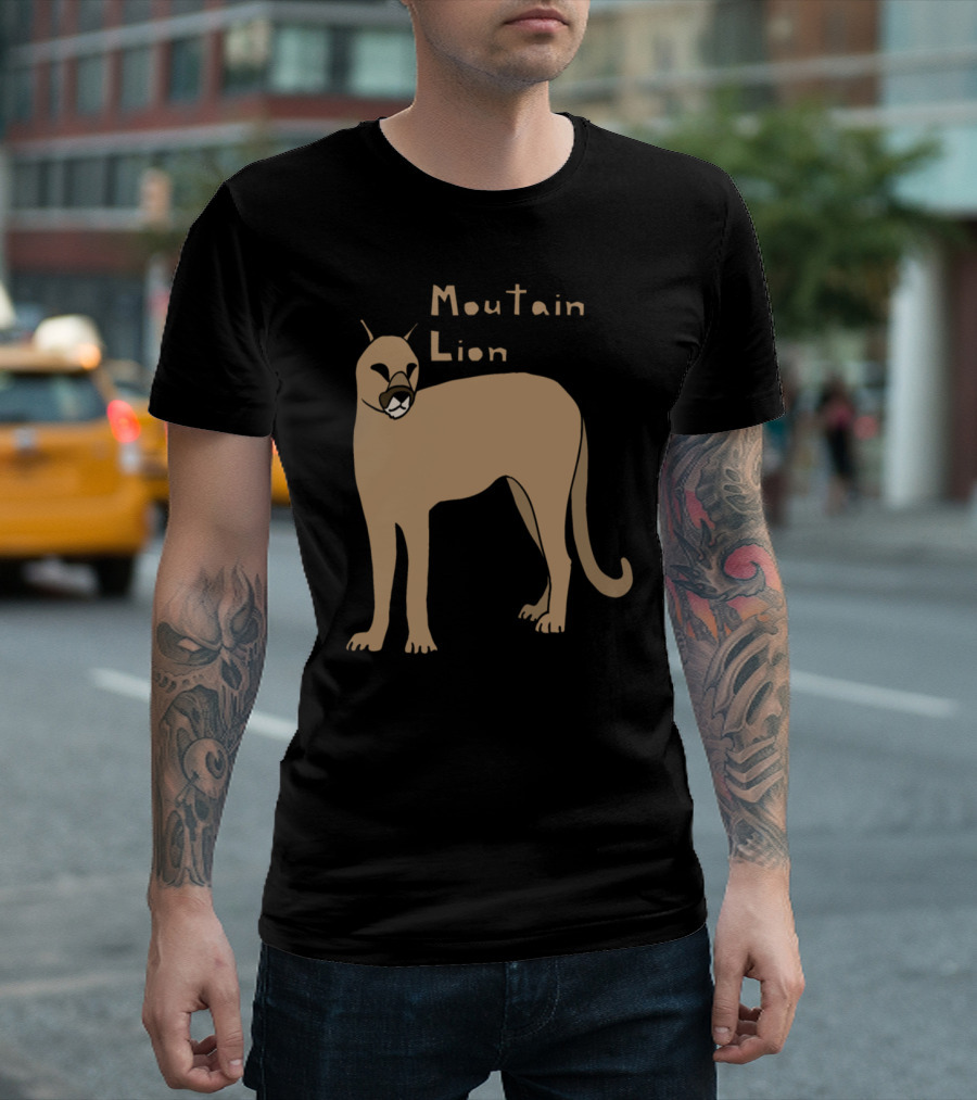 Moutain Lion Stylized Illustration with Text T-Shirt