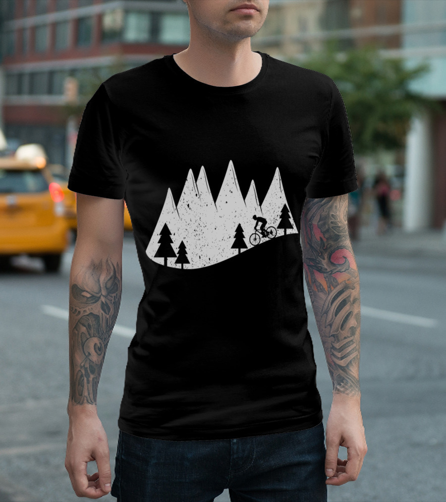 Mountain Bike Trail Adventure Cycling in Forested Mountains T-Shirt