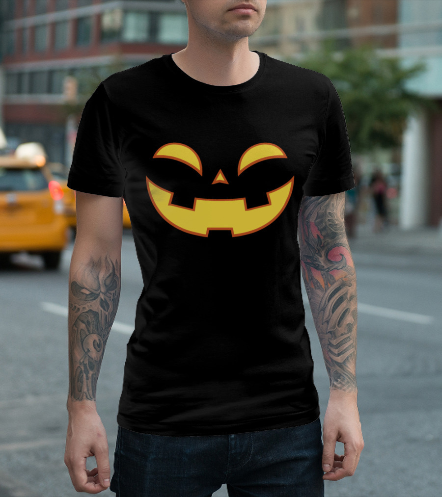Pumpkin Face Halloween Scary Ghost Jack-O'-Lantern T-Shirt