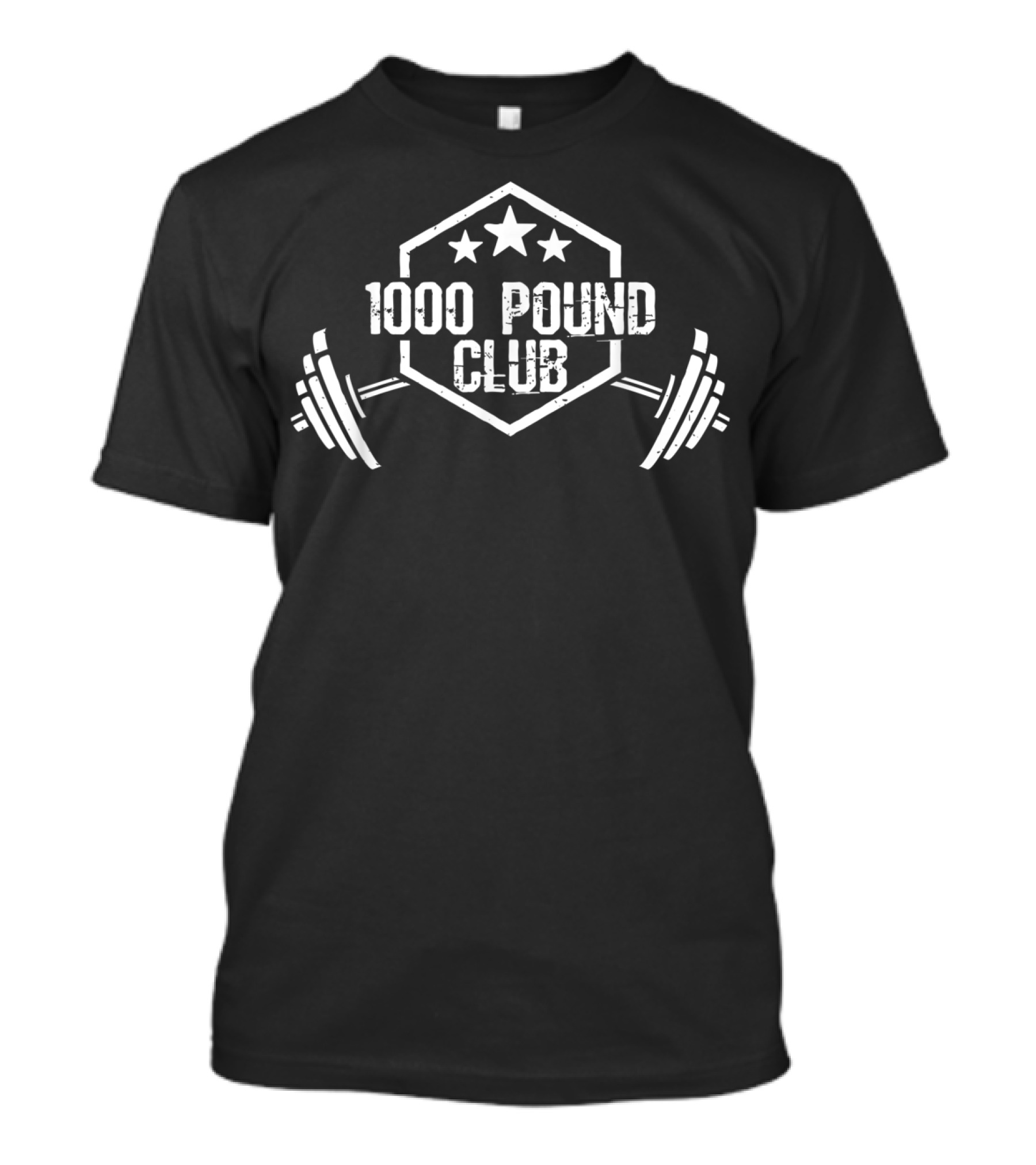 1000 Pound Club Member Powerlifter Star Emblem Weights T-Shirt