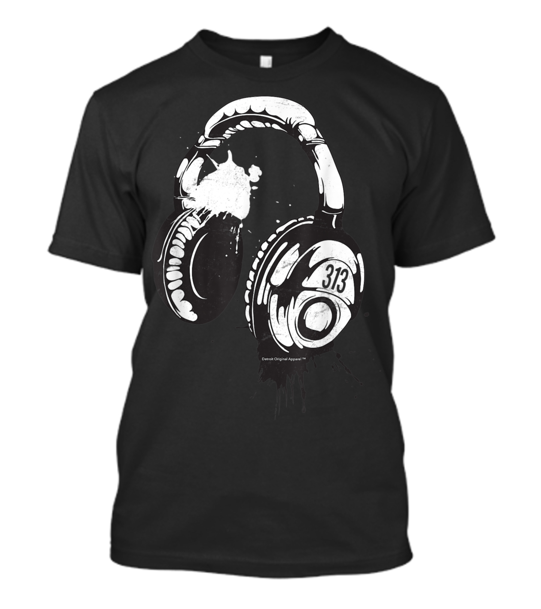 Detroit Techno 313 Headphones Festival Club Music T-Shirt