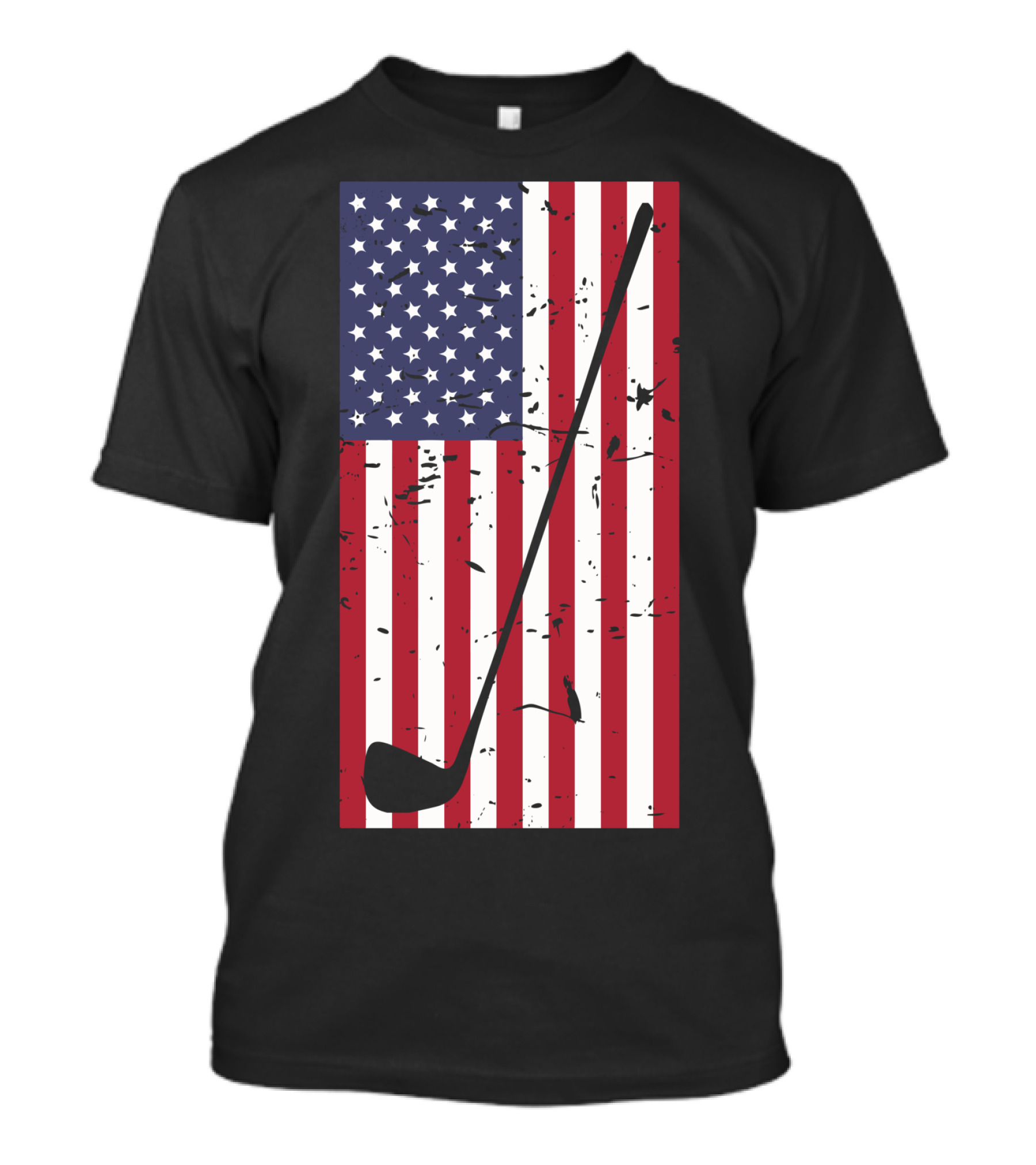 Patriotic Golfer Club USA Flag Golf Club T-Shirt