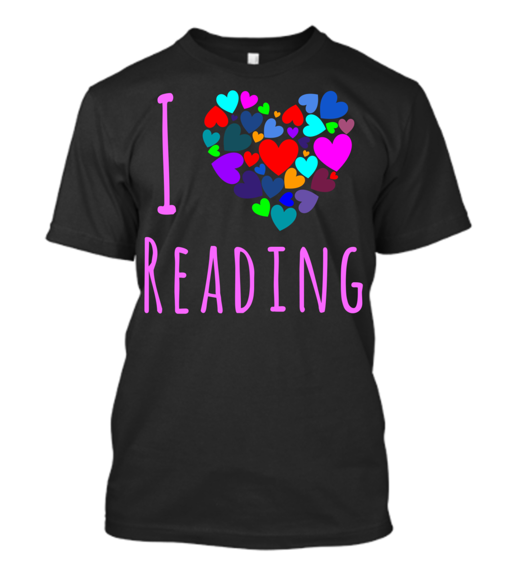 I Heart Reading Colorful Hearts Love Books Club T-Shirt