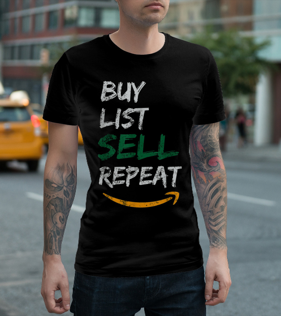Buy List Sell Repeat Amazon Arbitrage Seller Motiv Arrow T-Shirt