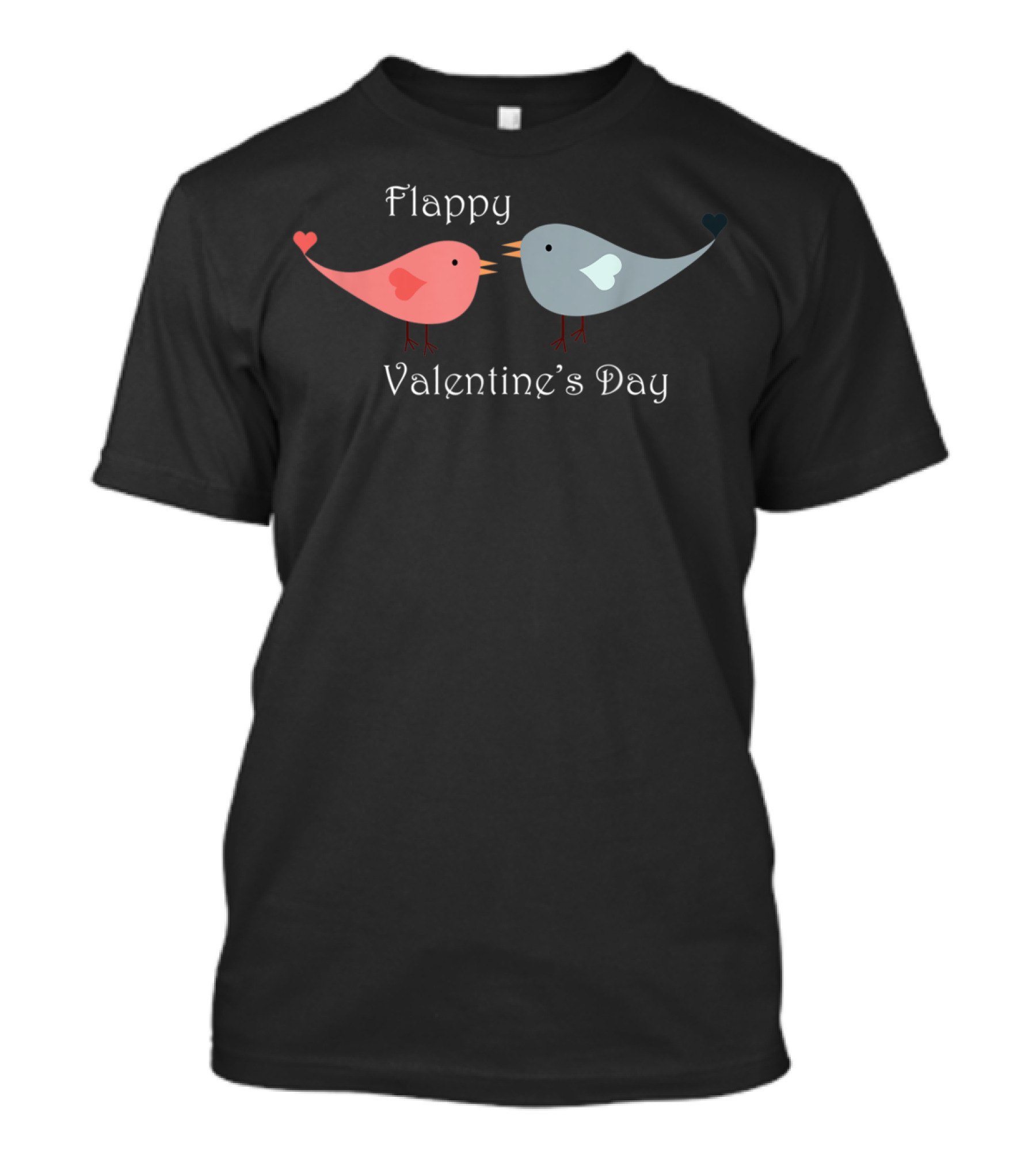 Flappy Valentine's Day Birds With Hearts And Love T-Shirt