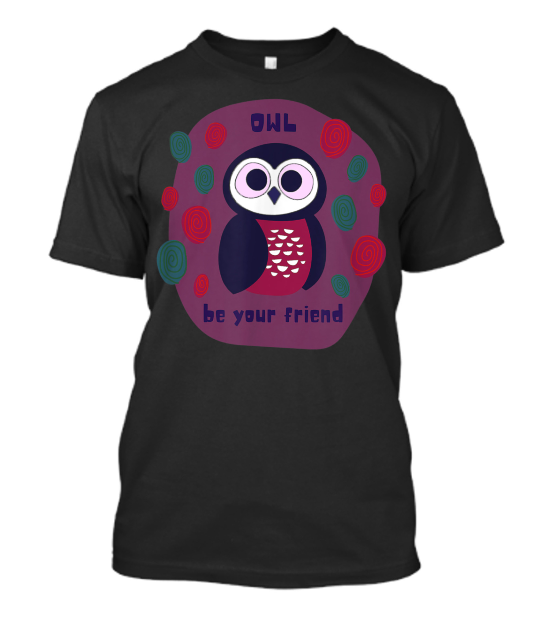 Owl Be Your Friend Colorful Swirls T-Shirt