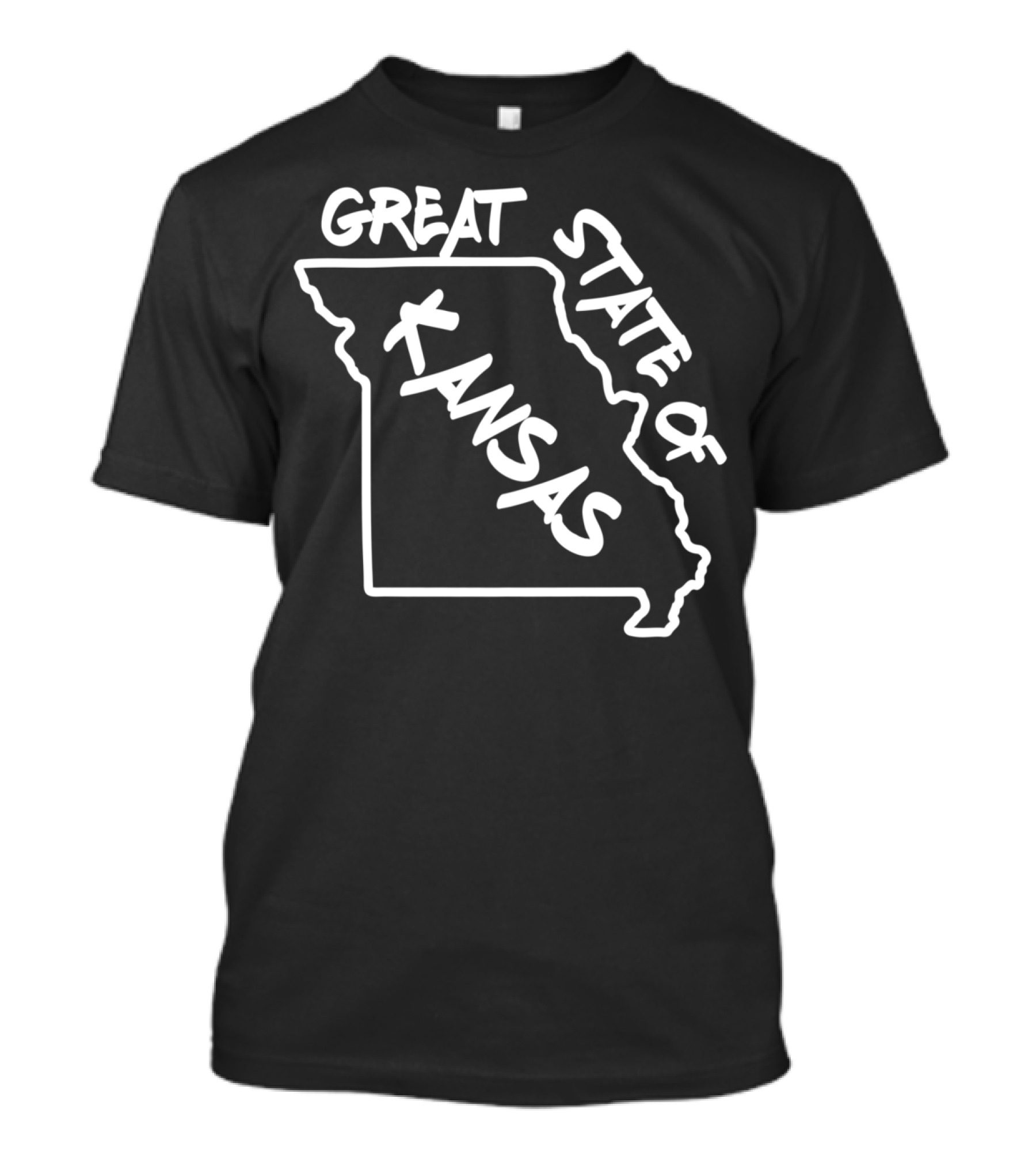 Great State Of Kansas Missouri Map Trump Joke T-Shirt