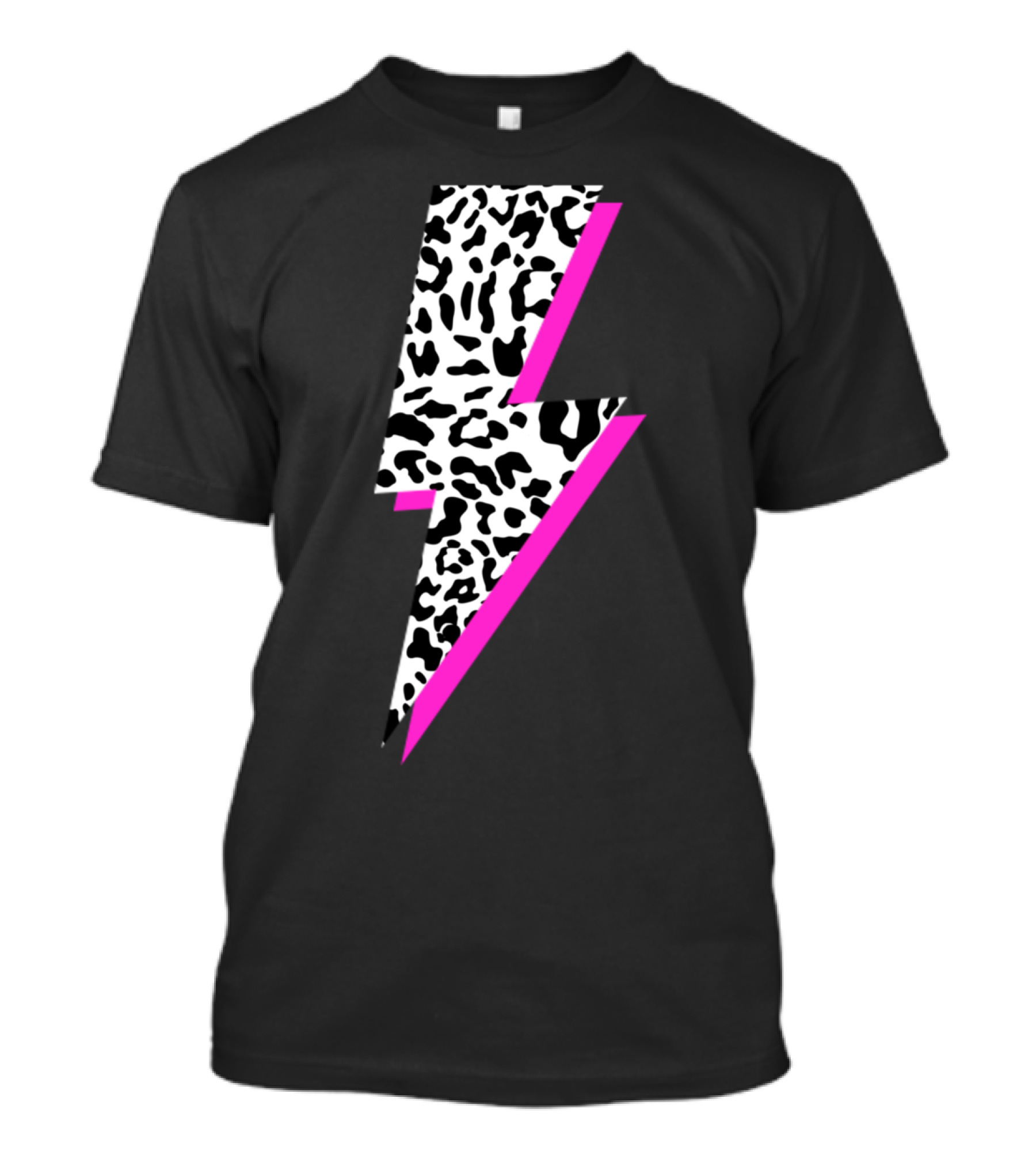 Leopard Lightning Bolt Pink Shadow Cheetah Print T-Shirt