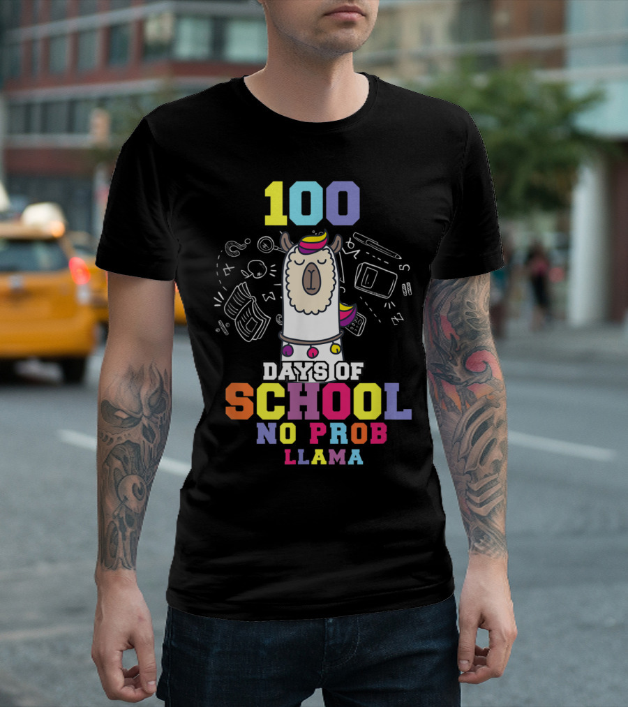 100 Days of School No Prob Llama T-Shirt
