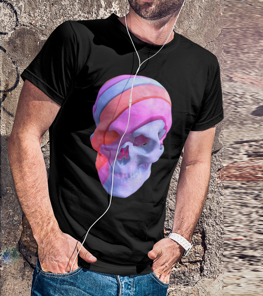Sliced Skull Multicolor Layers T-Shirt