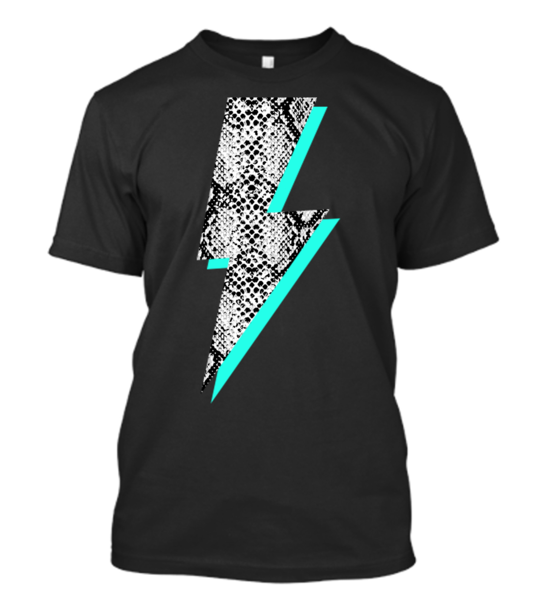 Snakeskin Patterned Lightning Bolt Animal T-Shirt
