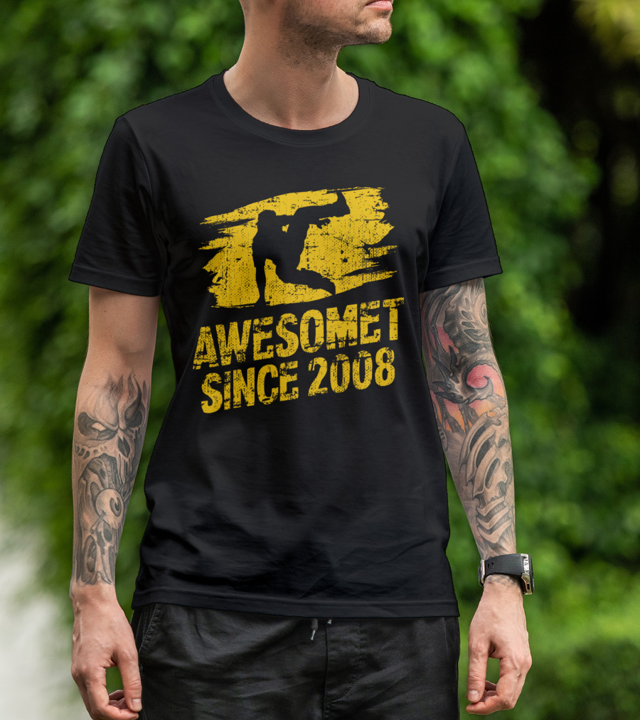 Awesome 12 Year Old Birthday Parkour Since 2008 T-Shirt
