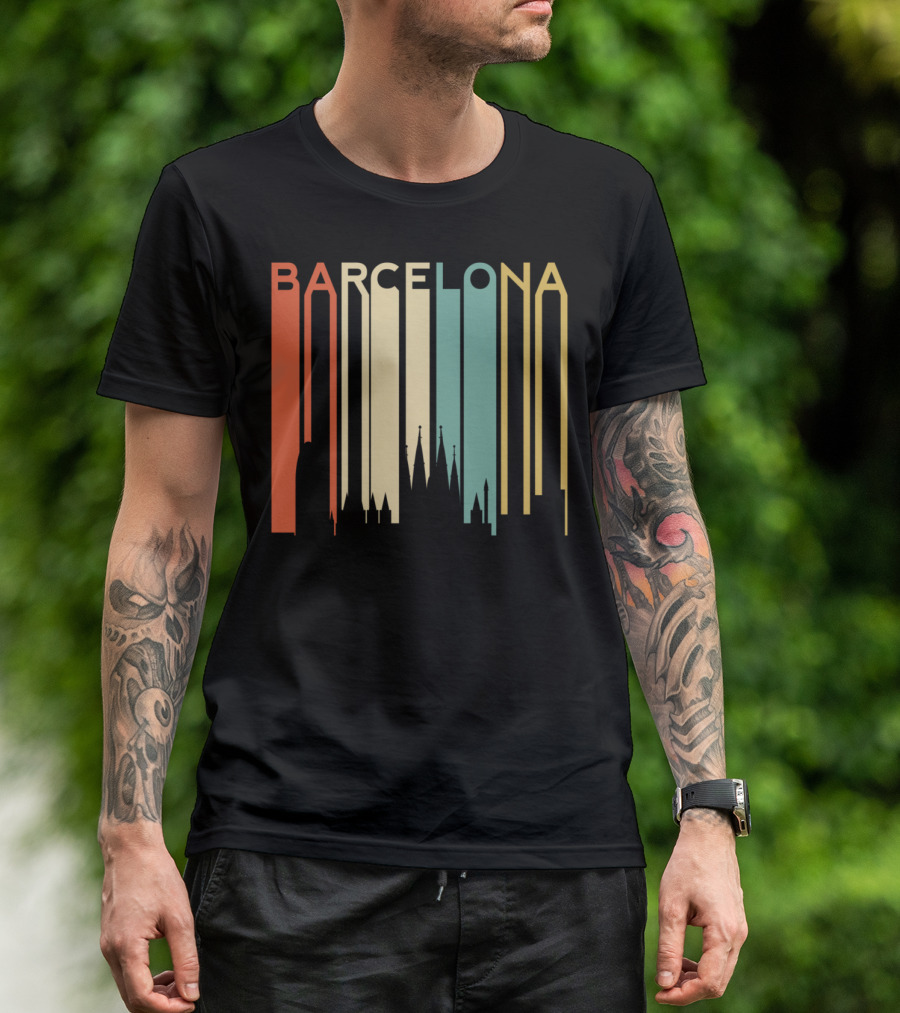 Barcelona Spain Catalonia Skyline T-Shirt