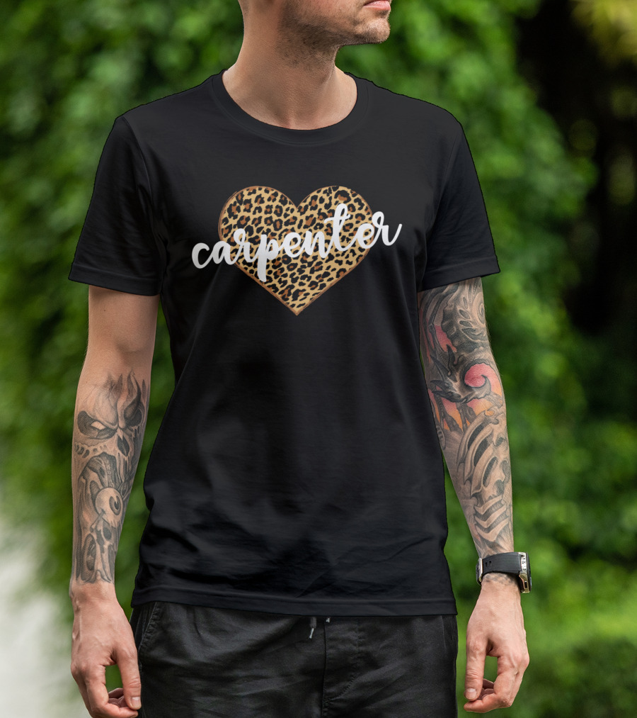 Carpenter Heart Leopard Print T-Shirt