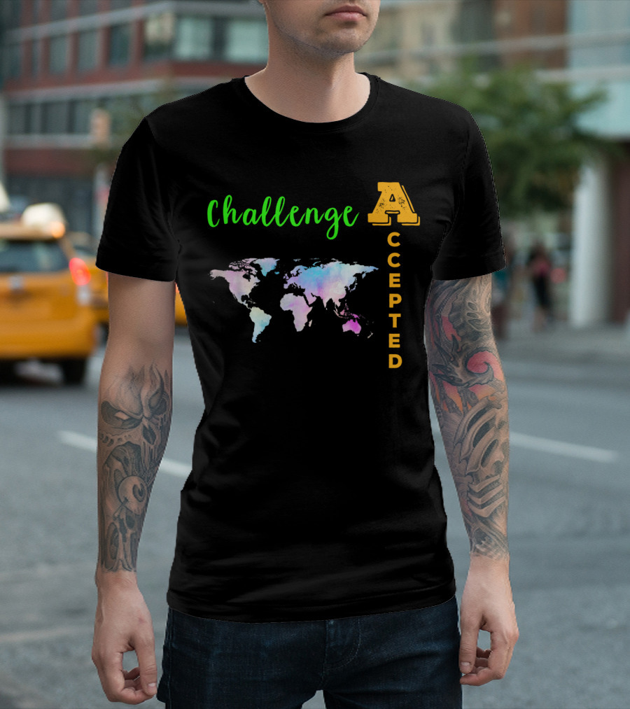Challenge Accepted World Map Students T-Shirt