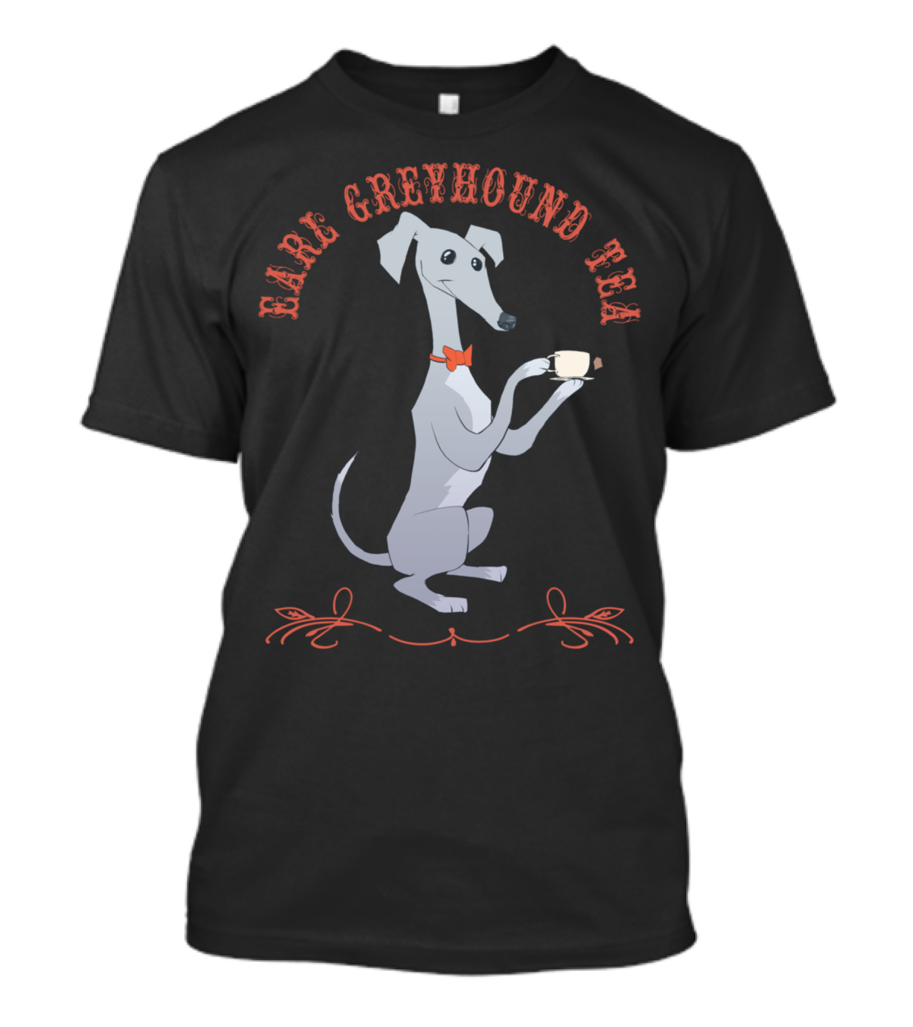 Earl Greyhound Tea Dog Holding Cup With Bow Tie T-Shirt