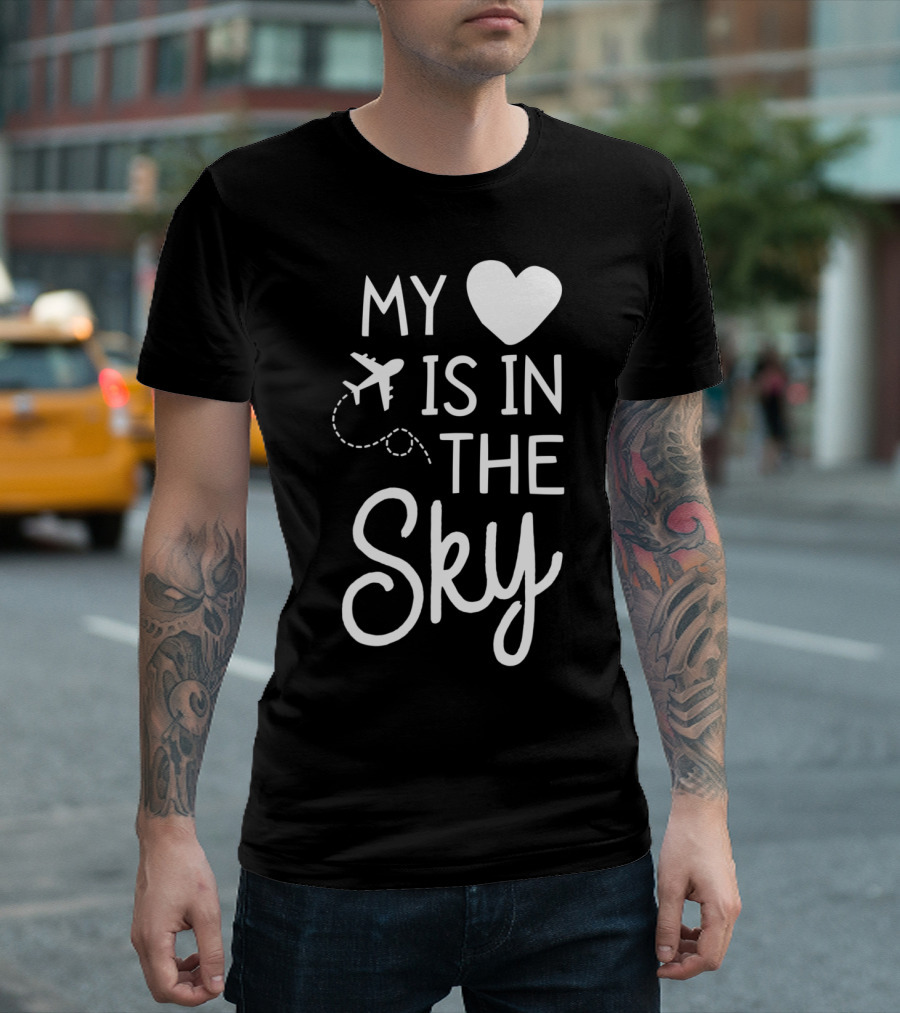 My Heart Is in the Sky Flight Attendant T-Shirt