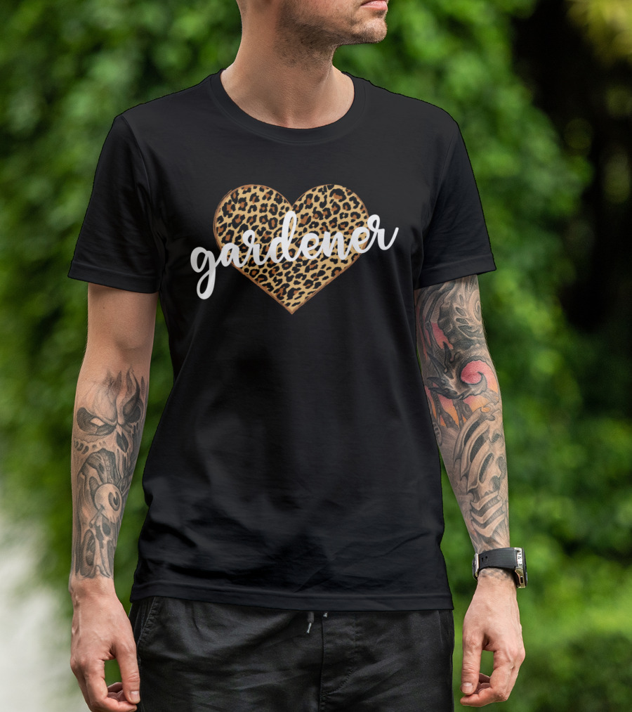 Gardener Heart Leopard Print T-Shirt