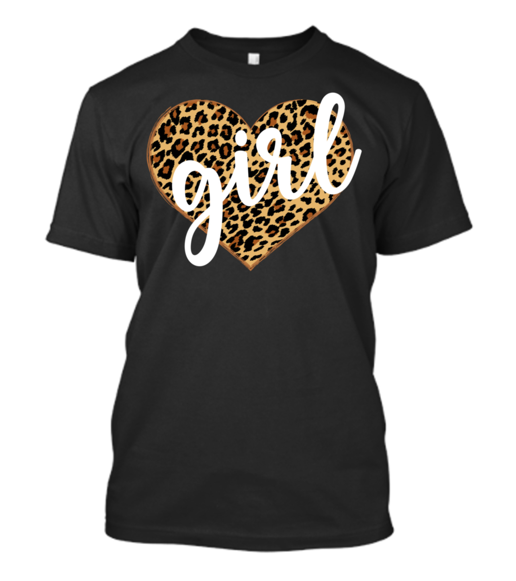 Girl Leopard Print Heart Fashion Trend T-Shirt