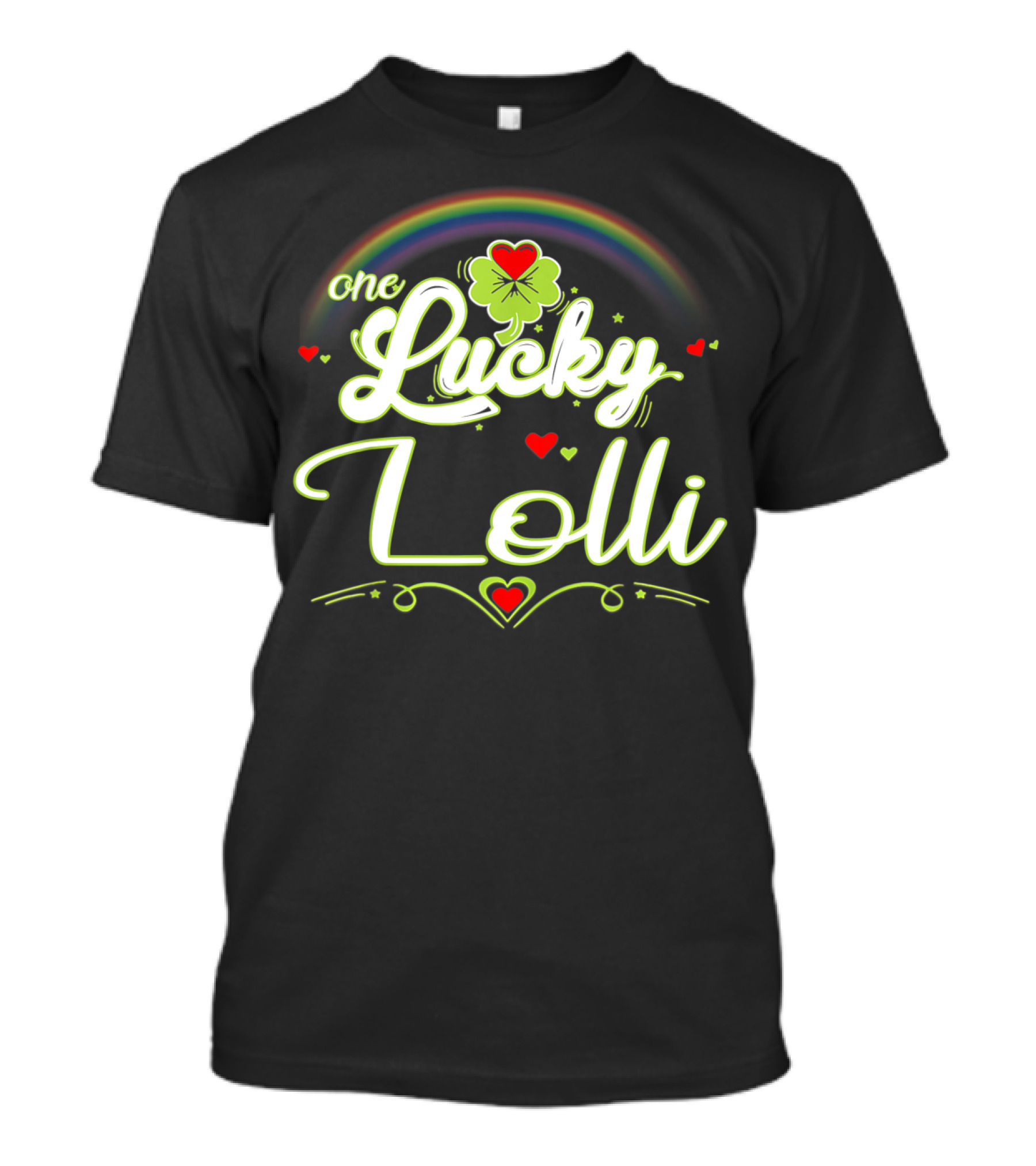 One Lucky Lolli Clover Heart Rainbow Charm T-Shirt