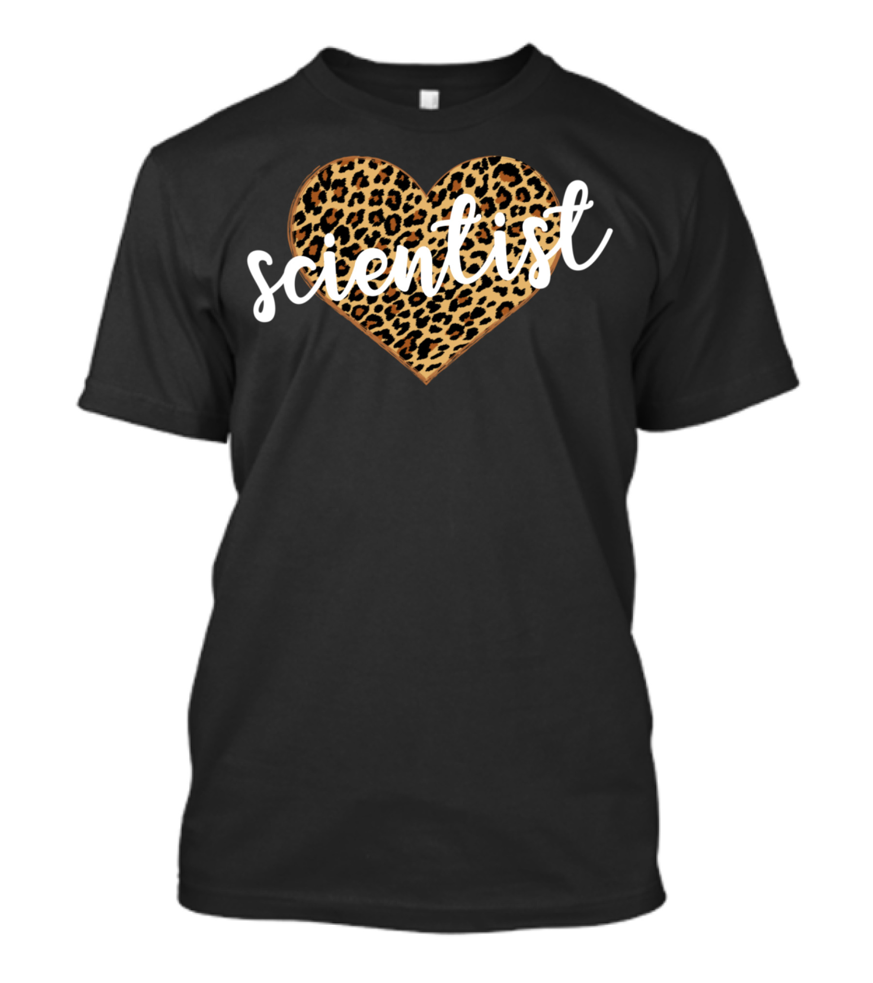 Scientist Leopard Print Heart T-Shirt