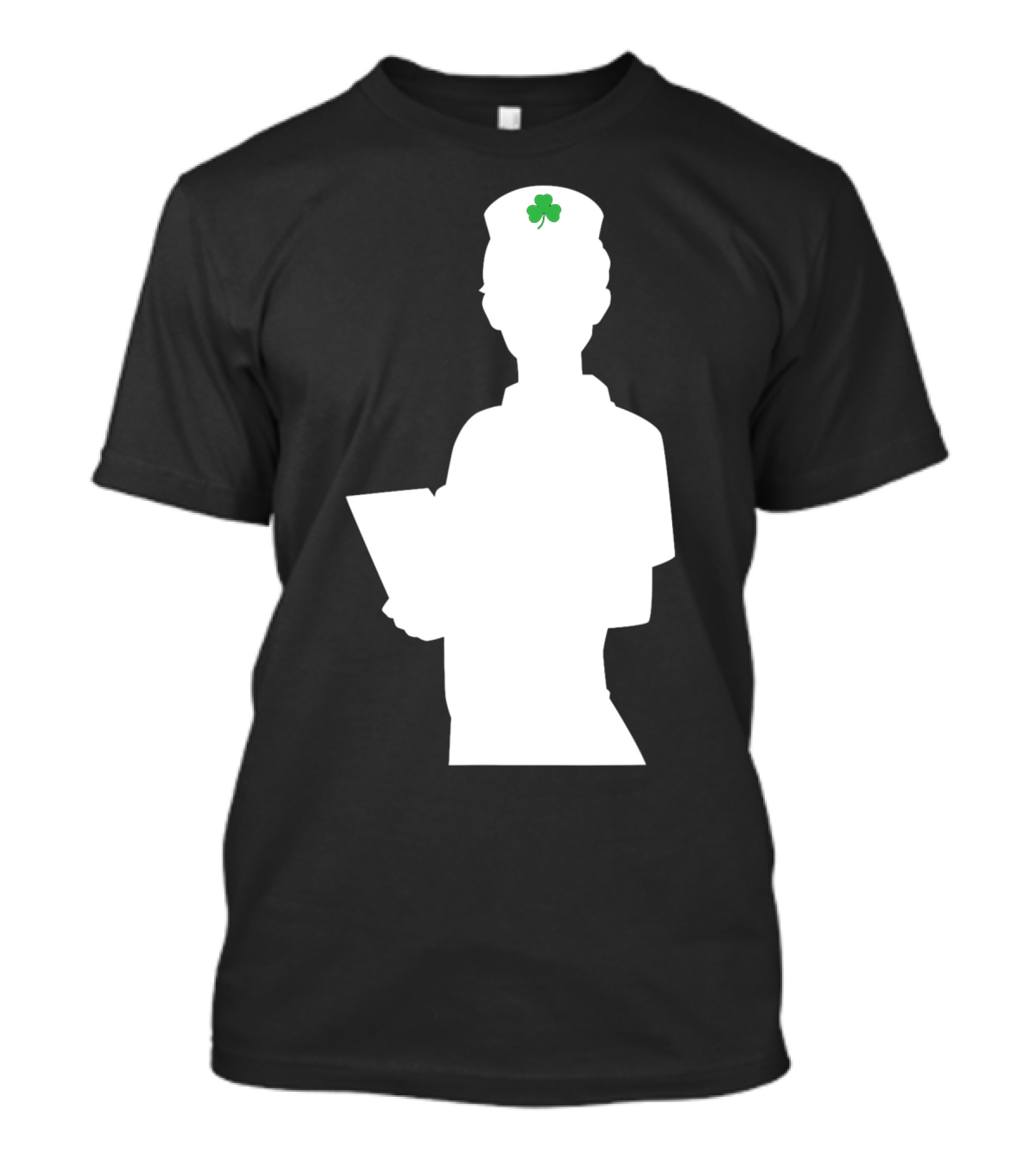 St Patricks Day Nurse Silhouette With Shamrock Hat T-Shirt