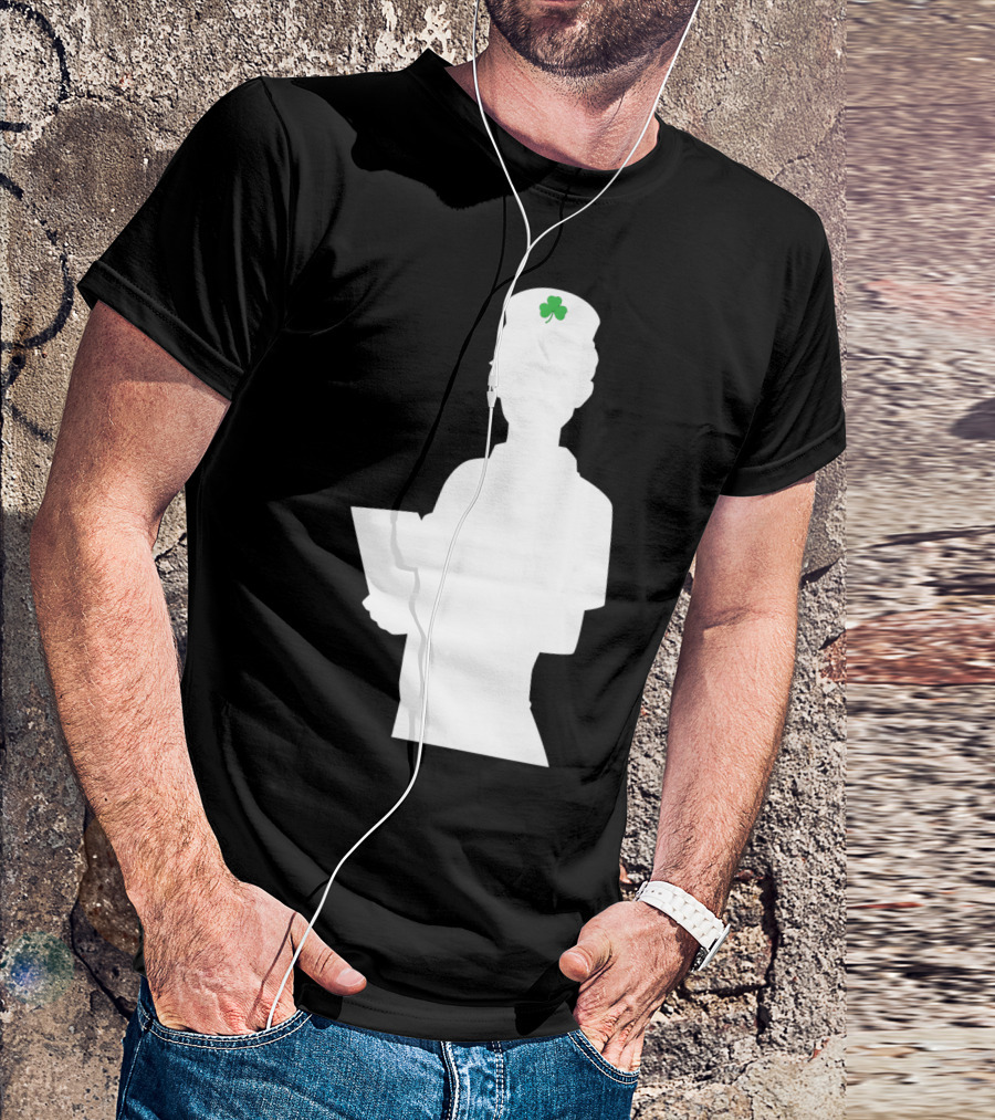 St Patricks Day Nurse Silhouette With Shamrock Hat T-Shirt