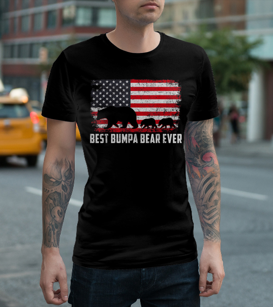 Best Bumpa Bear Ever With Usa Flag T-Shirt