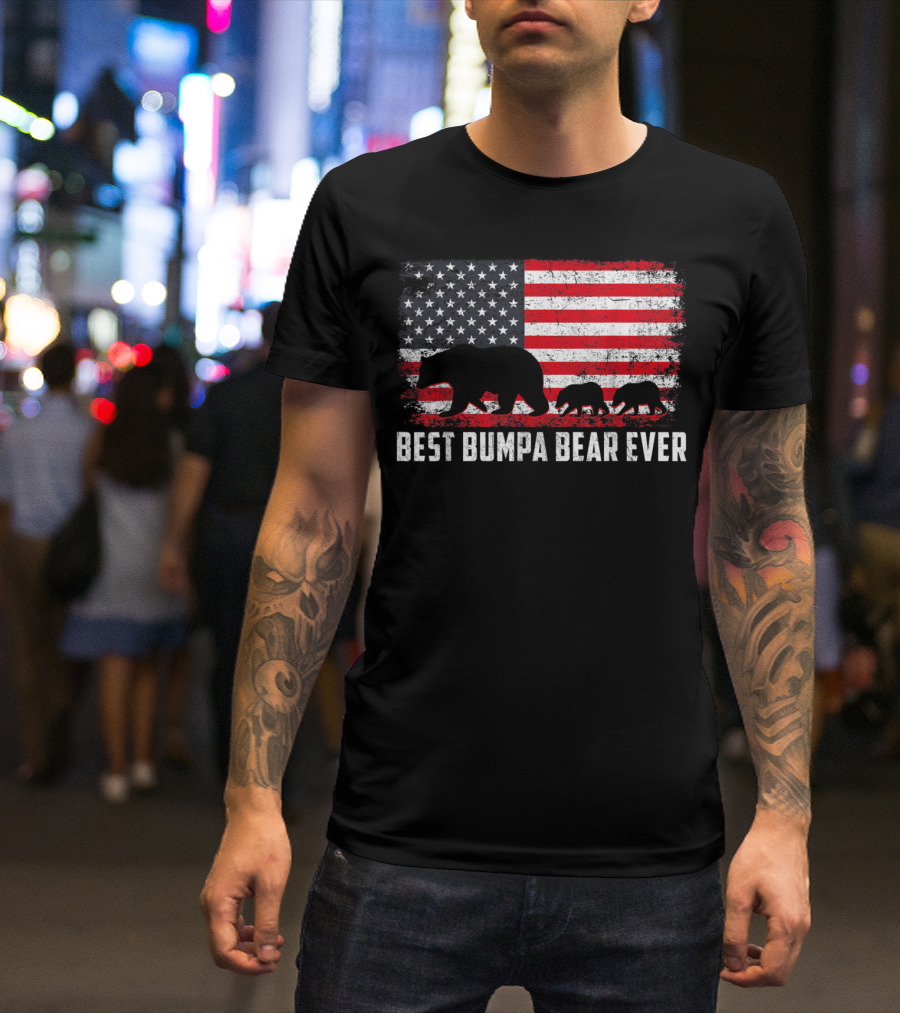 Best Bumpa Bear Ever With Usa Flag T-Shirt