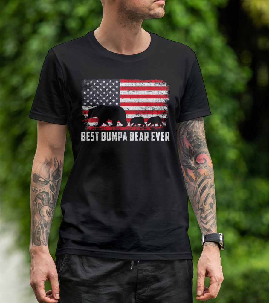 Best Bumpa Bear Ever With Usa Flag T-Shirt