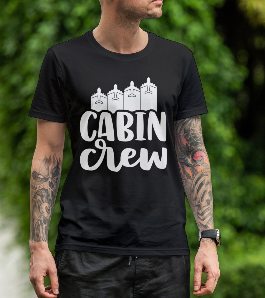 Vintage Cabin Crew Flight Airplanes On Runway T-Shirt