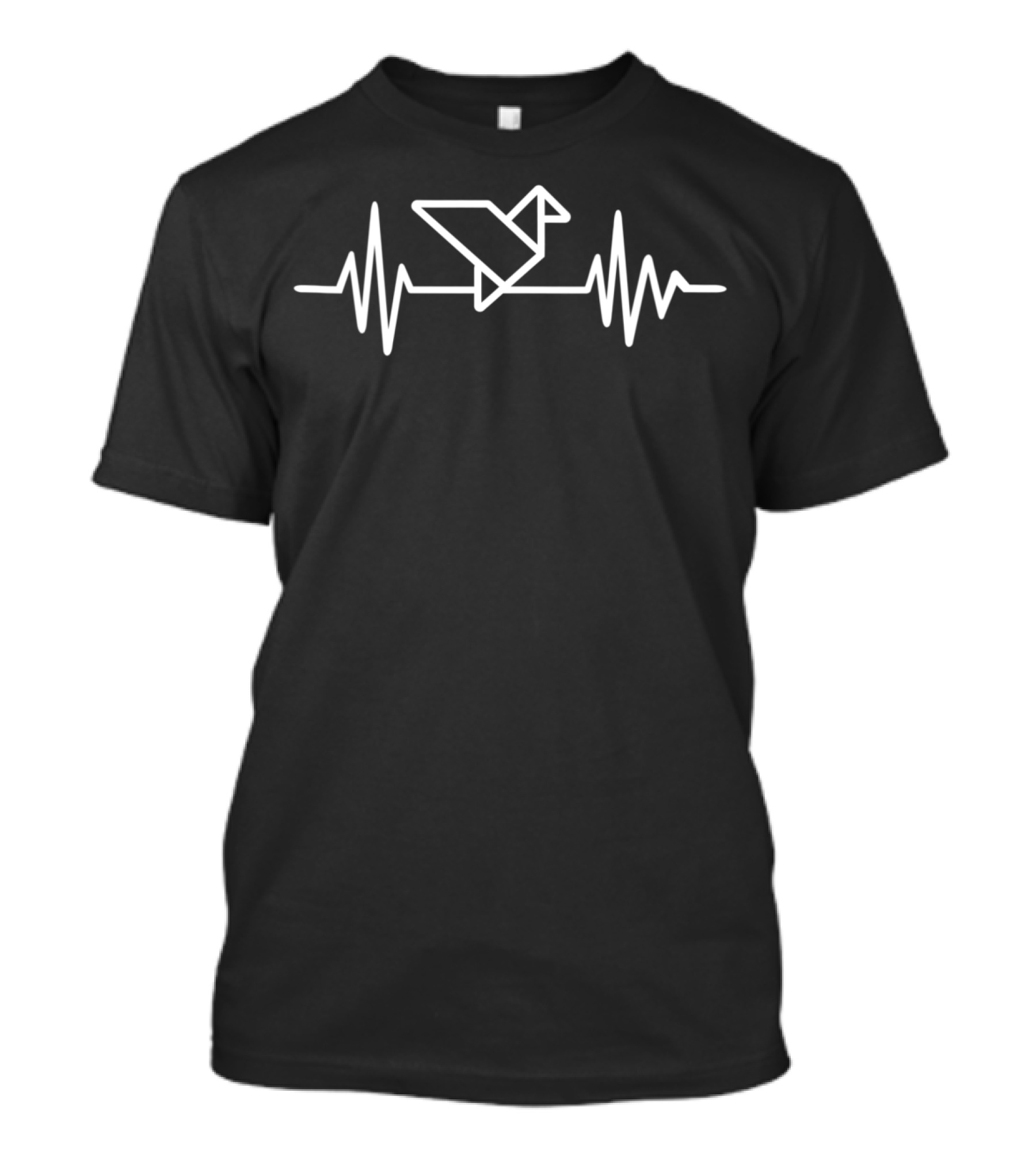 Heartbeat Origami Bird Lines T-Shirt