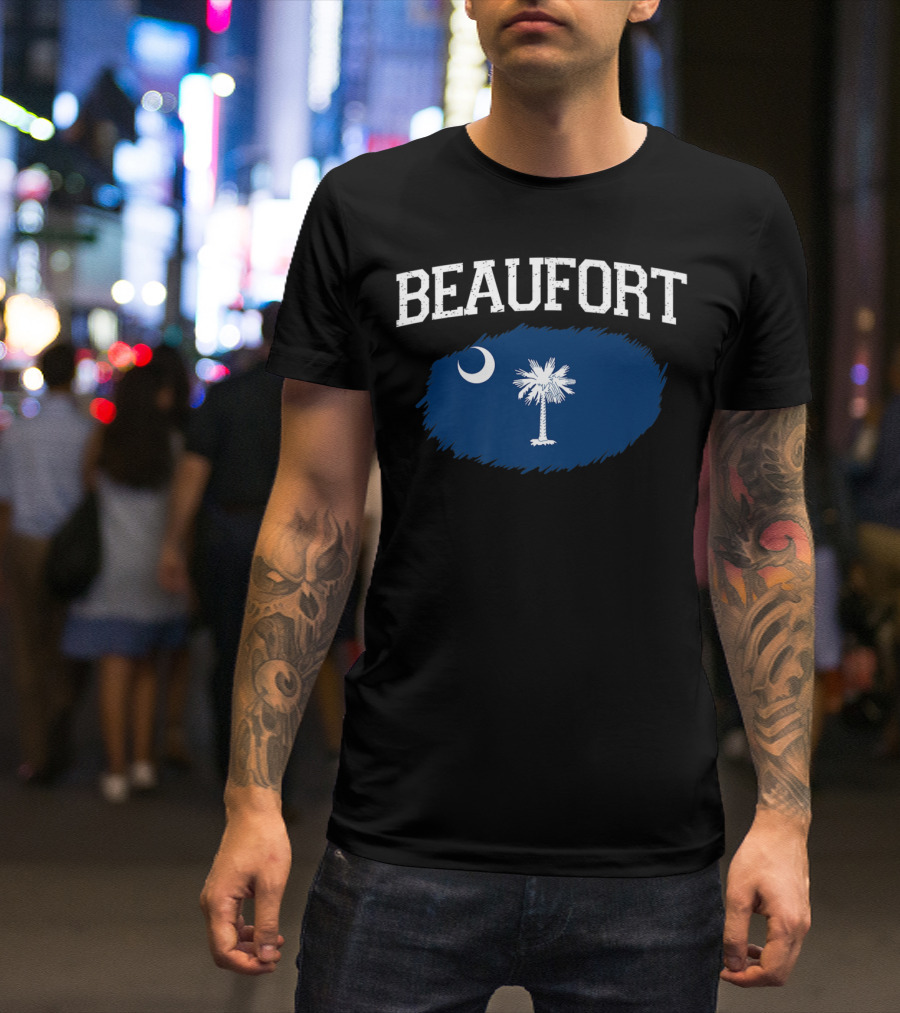 Beaufort South Carolina Palmetto Crescent State Flag T-Shirt