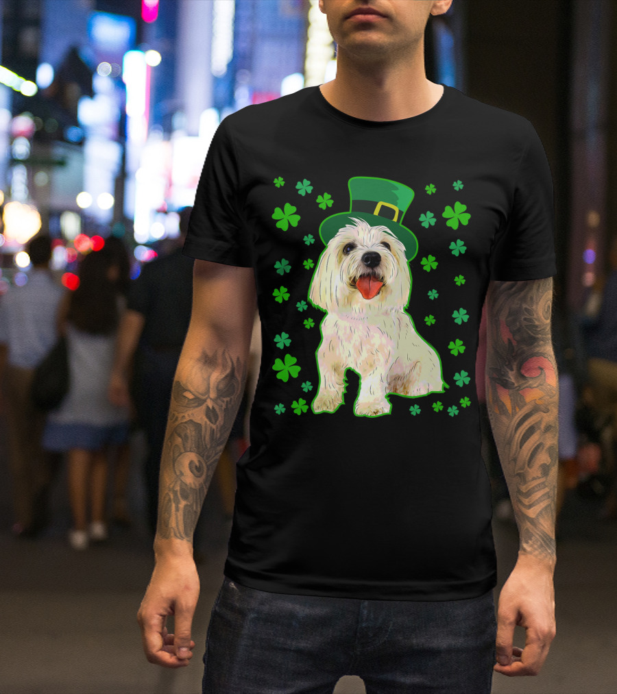 Coton De Tulear St Patrick's Day Hat Shamrocks T-Shirt