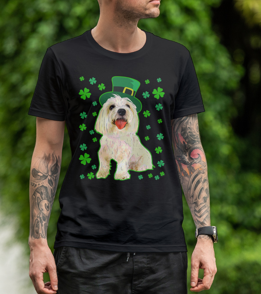 Coton De Tulear St Patrick's Day Hat Shamrocks T-Shirt