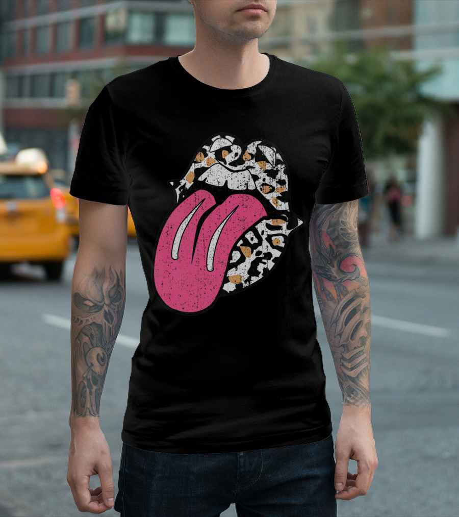 Rolling Stones Cheetah Lips Pink Tongue T-Shirt